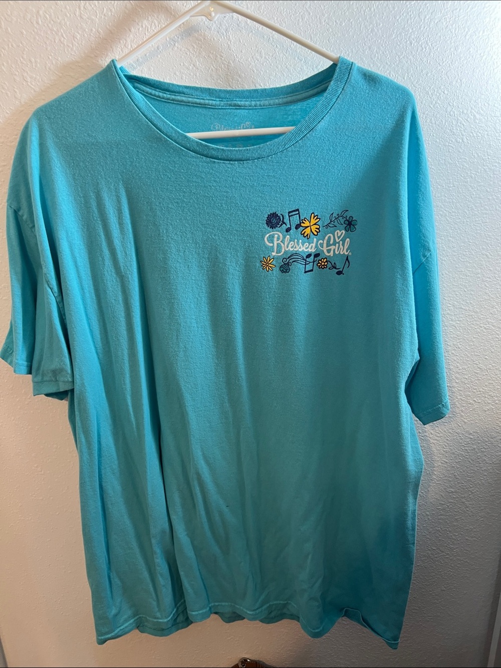 Blessed Girl Teal Graphic Short Sleeve Tee for Kids